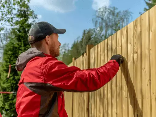 Fence expert in Geelong inspecting a fence