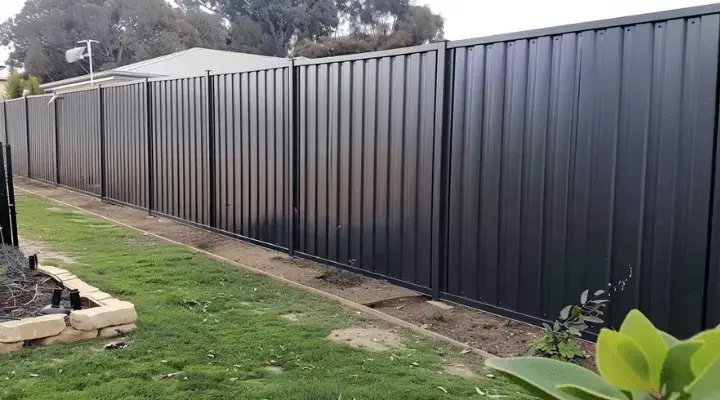Black colorbond fence in Geelong
