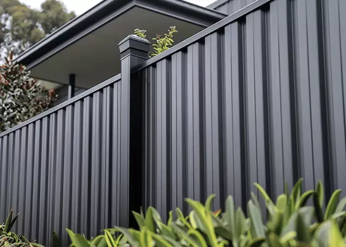 Magazine shot of a grey Colorbond fence in Geelong