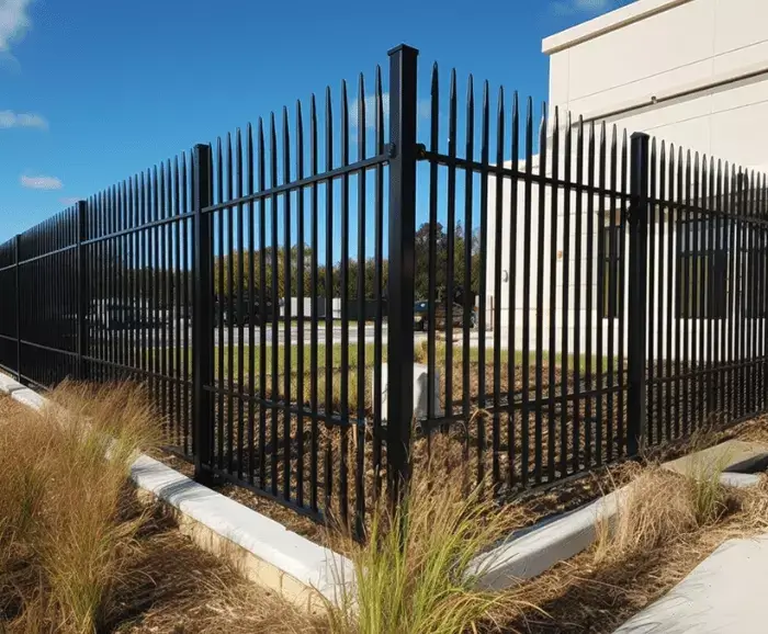 Building in Geelong with spiked commercial fence